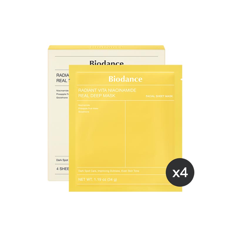 BIODANCE - RADIANT VITA NIACINAMIDE REAL DEEP MASK 4EA
